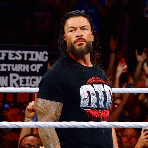 Wrestler Holding Sign Return Of Reign GIF