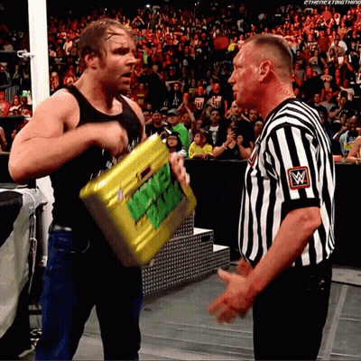 Wrestler Holding Yellow Briefcase Saying Smackdown GIF