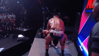 Wrestler In All Elite Trunk GIF