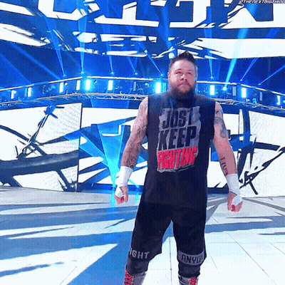 Wrestler In Black Shirt Saying Just Keep Fighting GIF
