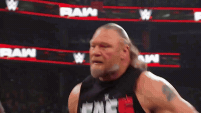 Wrestler In Black Tank Top Saying Raw GIF