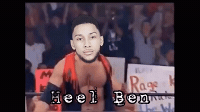 Wrestler In Front Of Crowd Saying Heel Ben GIF