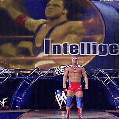 Wrestler In Front Of Intelligence Screen GIF