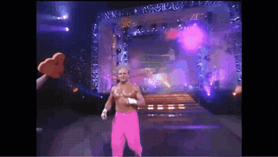 Wrestler In Pink Pants Walking Stage GIF