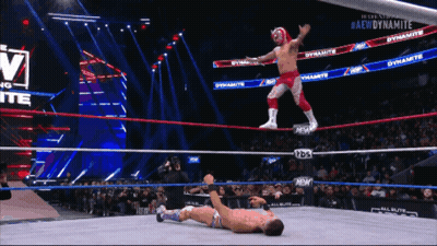 Wrestler In Red Mask On Dynamite Ring Rope GIF