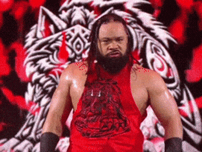 Wrestler In Red Tank Top Facing Tiger GIF