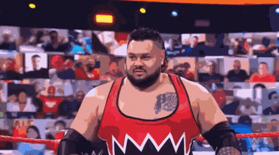 Wrestler In Red Tank Top With White Crown GIF