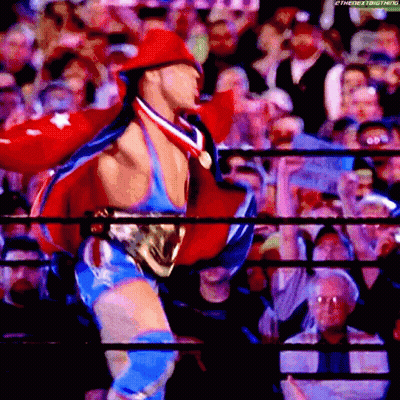 Wrestler In Red White Blue Outfit Medal GIF