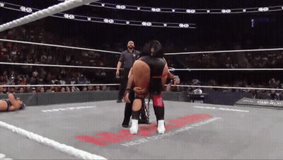 Wrestler In Ring With New Season Text GIF