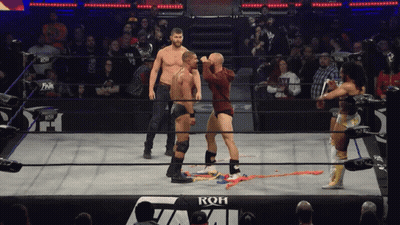 Wrestler In Ring With ROH Logo GIF