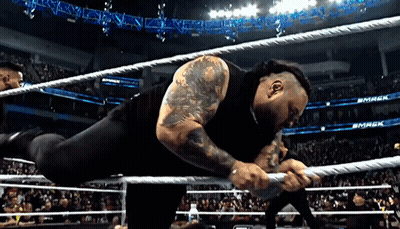 Wrestler In Ring With Smack Wall GIF