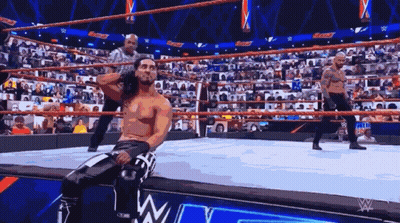 Wrestler In Ring With W GIF