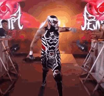 Wrestler In Skeleton Costume Walking Through Crowd GIF