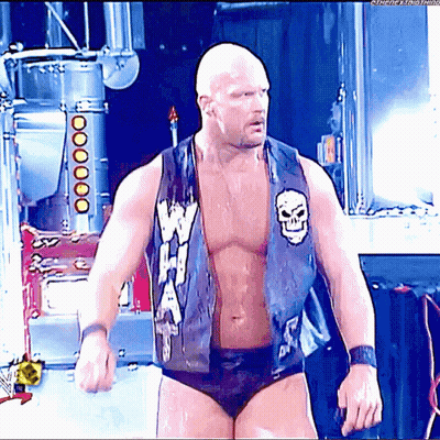Wrestler In Vest With Skull GIF