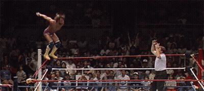 Wrestler Jumping In Ring GIF