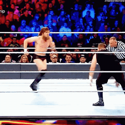 Wrestler Jumping Over Referee In Ring #Thenextbigthing GIF