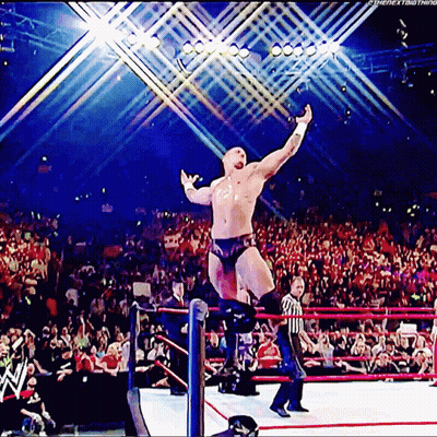 Wrestler Jumping With Referee Watching GIF