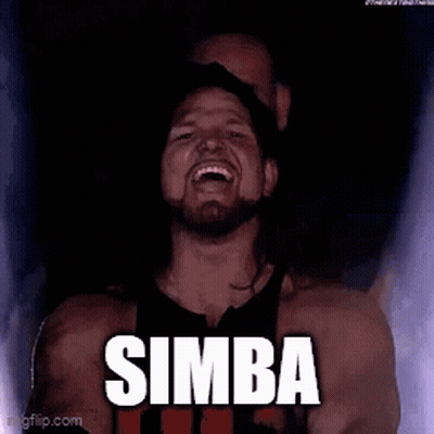 Wrestler Laughing With Simba Chest GIF