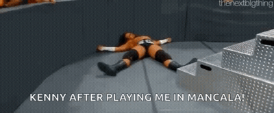 Wrestler Laying Floor Saying Kenny After Playing Me Mancala GIF
