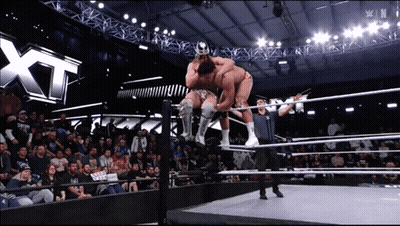 Wrestler Lifted In Air By Another Wrestler GIF