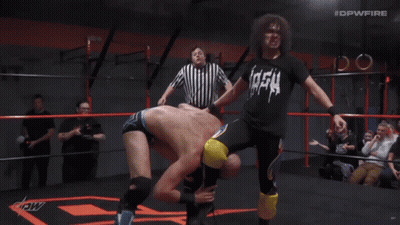 Wrestler Lifting Another Wrestler Saying Pen GIF