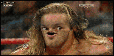 Wrestler Making Funny Face In Ring With Sky Sports Live GIF