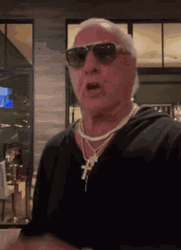 Wrestler Ric Flair Woo Reaction With Sunglasses GIF