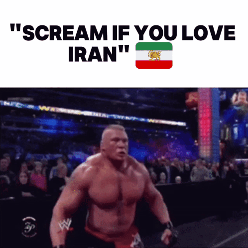Wrestler Says Scream If You Love Iran GIF