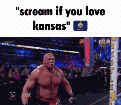 Wrestler Scream If You Love Kansas GIF