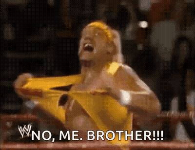 Wrestler Screaming In Ring Says No Me Brother GIF