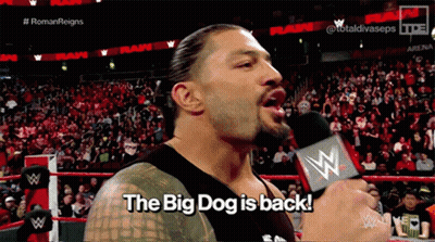 Wrestler Speaking Into Microphone Says The Big Dog Is Back GIF