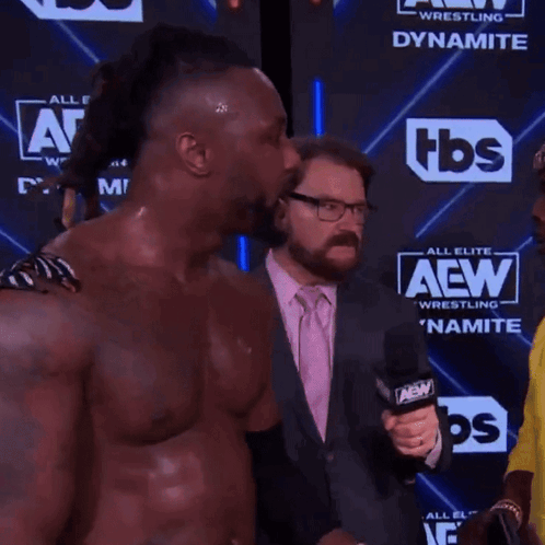 Wrestler Talking Into Microphone GIF