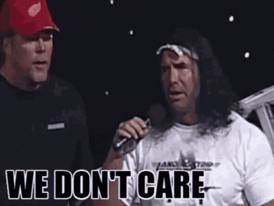 Wrestler Talking Into Microphone Says We Don't Care GIF