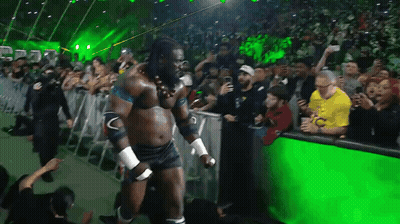 Wrestler Walking In Front Of Crowd GIF
