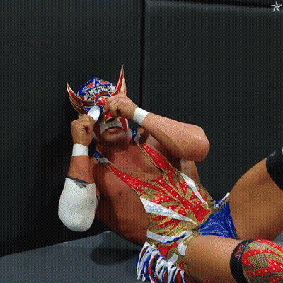 Wrestler Wearing American Thunder Mask GIF