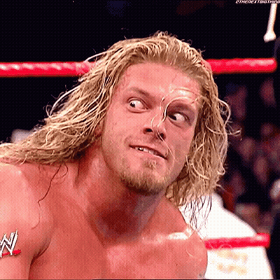 Wrestler With Long Blonde Hair And Beard In Ring GIF