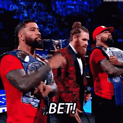 Wrestlers One In Red Shirt And Jacket GIF