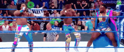 Wrestlers Standing In Ring GIF
