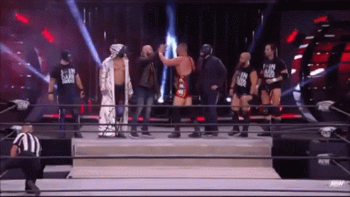 Wrestlers Standing In Ring GIF