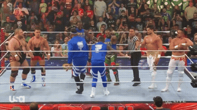 Wrestlers Standing In Ring USA GIF