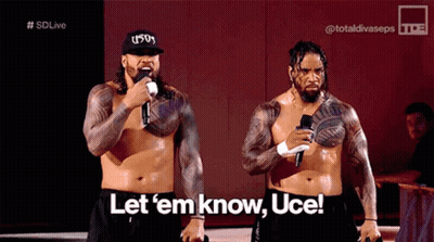 Wrestlers Standing Next To Each Other GIF