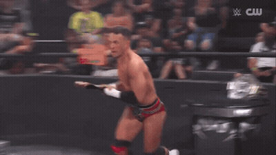 Wrestling Man With CW Logo GIF