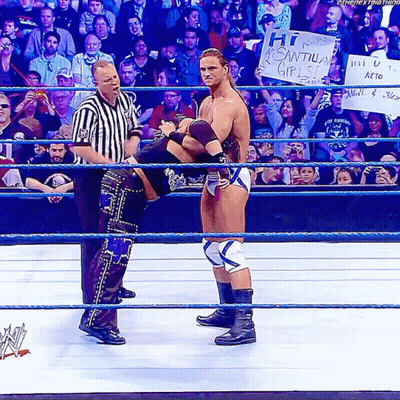 Wrestling Man With Hi San Juan Girls Sign GIF