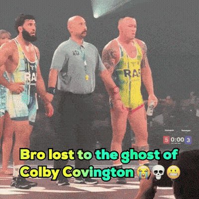 Wrestling Match Bro Lost To Ghost Of Colby Covington GIF