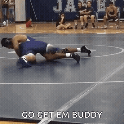 Wrestling Match Go Get Em Buddy GIF