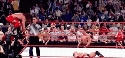 Wrestling Match In Front Of Crowd GIF
