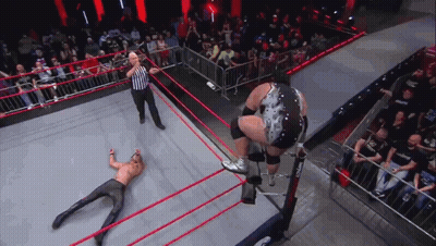 Wrestling Match In Front Of Crowd GIF