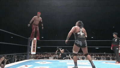 Wrestling Match In Ring With Referee GIF