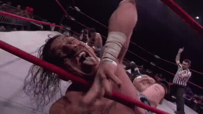 Wrestling Match In Ring With Referee GIF