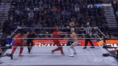 Wrestling Match On AEW Network GIF